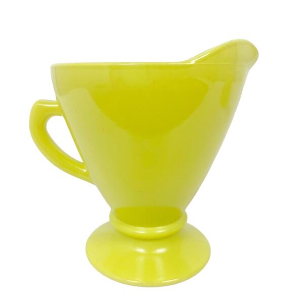 vintage Hazel-Atlas glass Ovide Chartreuse CREAMER & open SUGAR set glassware - Picture 6 of 12